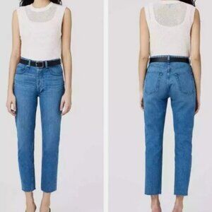 Rag & Bone Poppy Nina High-Rise Frayed Hem Cigarette Ankle Jeans  Women 27  NEW